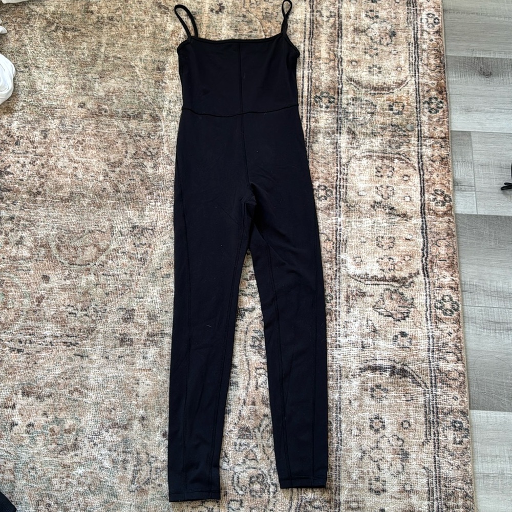 Black Slim Jumpsuit with Spaghetti Straps